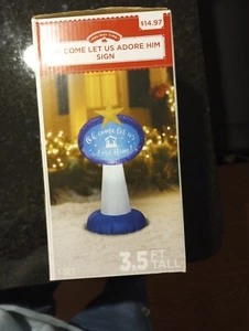 Gemmy Christmas "OH COME LET US ADORE HIM" Inflatable Yard Light Airblown New - Picture 1 of 4