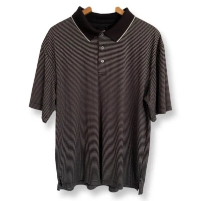 Champions Tour Golf Shirt Men’s Size XL Polo Black & White Striped Short Sleeve - Image 1 of 4