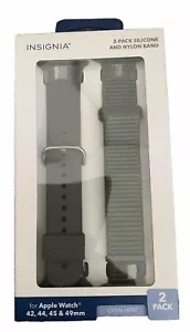 Insignia 2-Pack Silicone and Nylon Bands for Apple Watch 42/44/45/49mm - Picture 1 of 2