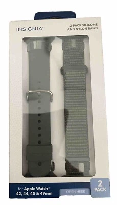 Paquete de 2 correas de silicona y nailon Insignia para Apple Watch 42/44/45/49 mm Foto 1 de 2