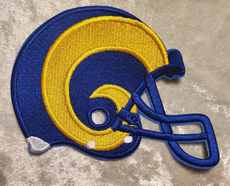 Los Angeles Rams BIG 5.5" Helmet Iron On Embroidered Patch ~ Free Tracking!