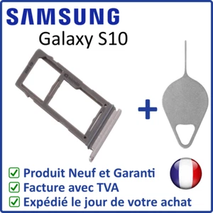SCHUBLADE HALTERUNG SIM-KARTE UND MICRO SD VON SAMSUNG GALAXY S10 GRAU + WERKZEUG - Bild 1 von 4