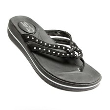 skechers relaxed fit memory foam womens flip flops