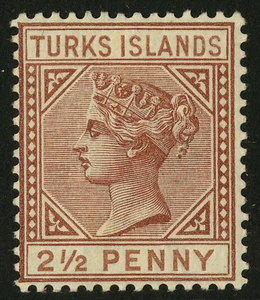 Turks Islands 1882 Scott #49 Mint Lightly Hinged - Bild 1 von 2