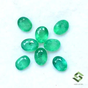 4x3 mm Natural Emerald Oval Cut Lot 09 Pieces 1.21 CTS Untreated Loose Gemstones - Picture 1 of 6