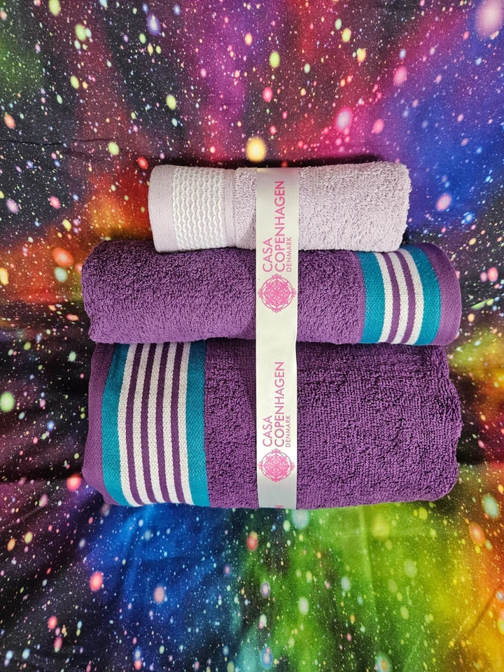 CASA COPENHAGEN SOFT EGYPTIAN COTTON TOWEL SET *BRIGHT COLORS & FREE SHIPPING* - Image 1 of 1