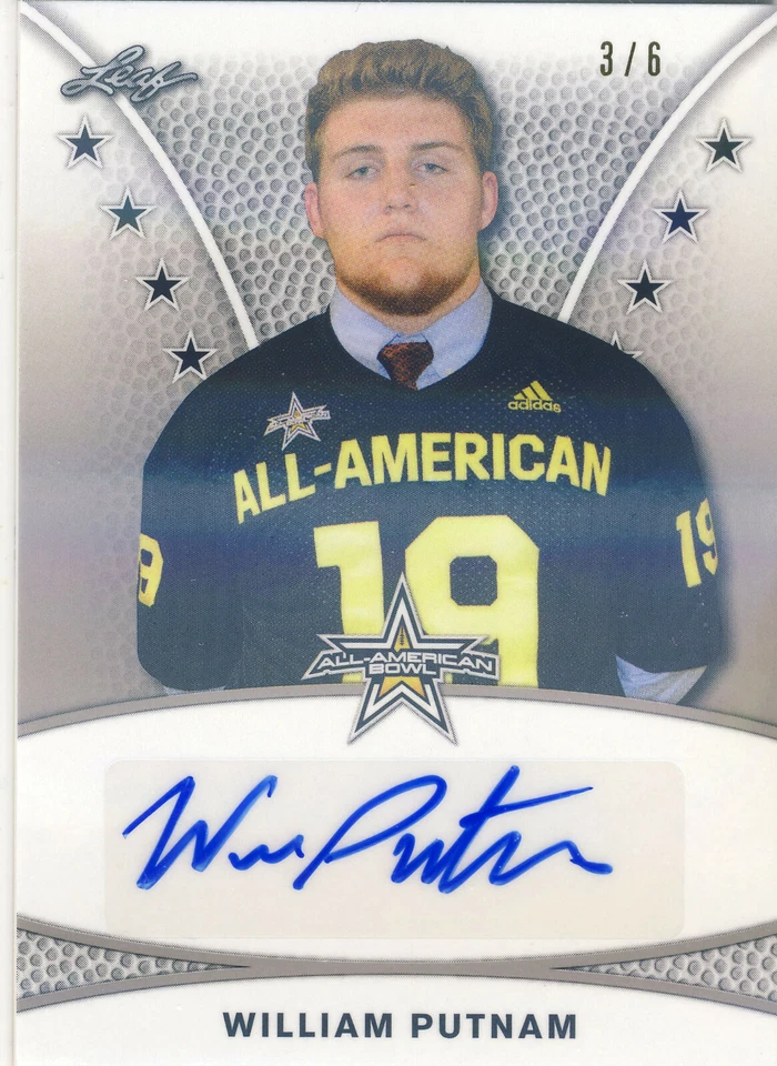 WILLIAM PUTNAM 2019 Leaf Army All American TOUR SHIMMER /6 AUTO RAIDERS - Image 1 of 2