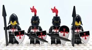 Castle Dark Templar Black & White Red Cross Knights made with real LEGO® Figure - Bild 1 von 2