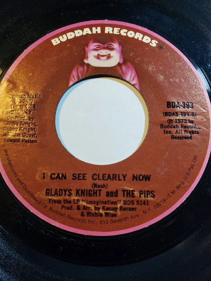 Gladys Knight & the Pips - I Can See Clearly Now - Buddah (45RPM 7”) VG+ F187 - Image 1 of 1
