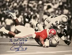 Cornelius Bennett signiert Alabama 16x20 Spotlight Foto mit Sack 10-4-86 RT Proof - Bild 1 von 2