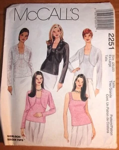 McCALL'S Misses' Shrug & Top Stretch Knits Sewing Pattern 2251 UNCUT Sz 20, 22 - Picture 1 of 2