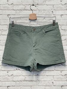 Forever 21 Women's Size 31 Shorts Light Army Green Cuffed High Rise Stretch