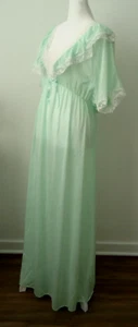 Corriage Court Nylon Woman's Mint Long Sleepwear Nightgown Soft lace Size-L - Picture 1 of 11