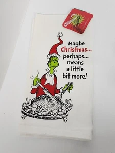 Grinch Christmas Kitchen Towel Dr. Seuss Holiday Gift Means a Bit More - Picture 1 of 10