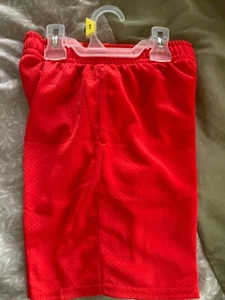 Kids Mesh ORANGE gym shorts Size S SM SMALL (6/7) Athletic Works with pockets - Picture 1 of 1
