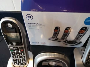BT 4600 Big Button Cordless DECT answer Phones 3 Pieces nearly new RRP £95 - Picture 1 of 3