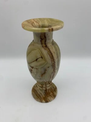 Onyx Marmor Vase Naturstein 20cm Blumenvase Dekovase Hohe Form - Bild 1 von 3