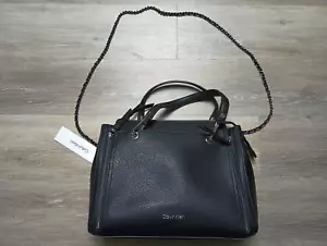 Calvin Klein Garnet Women's Top Zip Crossbody Purse Handbag Tote NWT $178 Black - Picture 1 of 8
