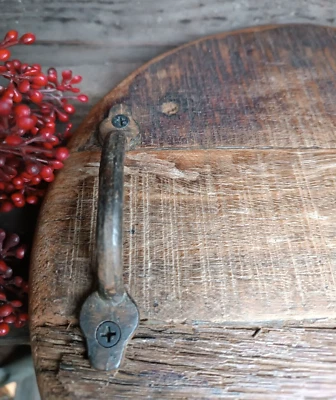 ❤ Rundes XXL Tablett aus Altholz mit Griffen  Deko  Holz Vintage alt used ❤ - Bild 1 von 4