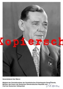 G15 Generaloberst Karl Maron Minister des Innern DDR Volkspolizei Foto 20x30 cm - Bild 1 von 1