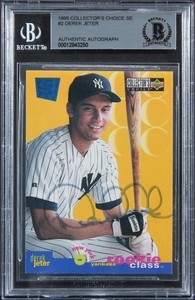 Yankees Derek Jeter Signed 1995 Collector's Choice SE #2 Rookie Card BAS Slabbed