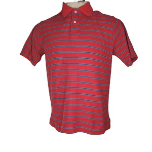 Vintage LL Bean Double L Mens Sz Lrg Polo Shirt Red Blue Striped - Picture 1 of 8