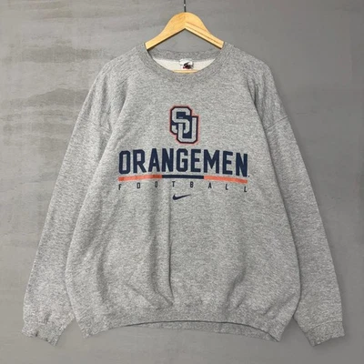 Sudadera vintage Nike Syracuse Orangemen Center Swoosh gris años 90 XL Foto 1 de 4