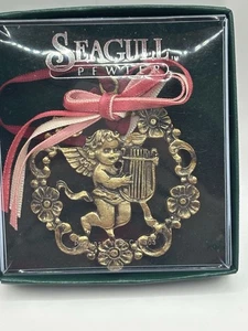 Vintage Seagull Canada Pewter Angelic Cherub Angel Ornament 1980’s Original Box - Picture 1 of 6