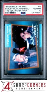 1992 IMPEL STAR TREK THE NEXT GENERATION #19 SERGEY-HELENA ROZHENKO POP 2 PSA 10 - Picture 1 of 3