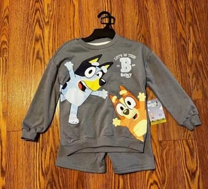 New• Bluey & Bingo Sweatshirt/Shorts Set Boys Size 6/7 - Picture 1 of 3