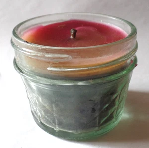 Vela de cera multicolor en tarro redondo de vidrio translúcido (G2) - Imagen 1 de 5