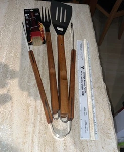 BBQ Grill Tool Cookware 3 Piece Set + Good Cook Basting Brush Extra Long/Heavy - Picture 1 of 13