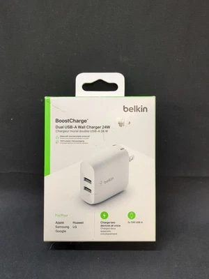 Cargador de pared Belkin Boost Charge doble USB-A 24W blanco Foto 1 de 4