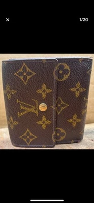 Louis Vuitton Brieftasche Braun Leder Segeltuch Gebraucht - Bild 1 von 4