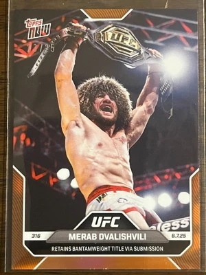 2025 Topps Now UFC #17 Merab Dvalishvili UFC 316 ORANGE 23/25 - Image 1 of 2