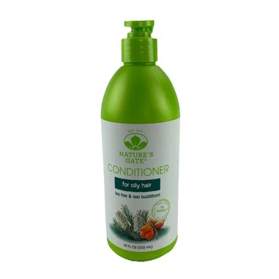 Natures Gate Herbal Conditioner Oily Hair 18 FL OZ Pump Tea Tree & Sea Buckthorn - Image 1 of 4