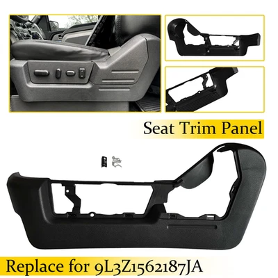 For 2009-2014 Ford F150 Driver Left Seat Cover Bezel Panel Trim Black Plastic - Image 1 of 4