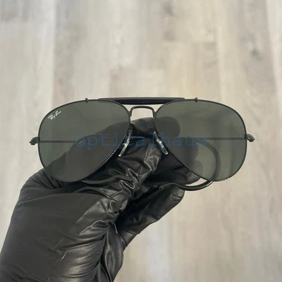 Ray-Ban RB3030 Outdoorsman Green G-15 Lens Black Frame 58mm Unisex Sunglasses - Image 1 of 4