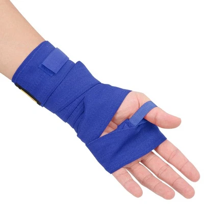 (Blue)Boxing Hand Wraps Muay Thai Hand Wraps Breathable Sweat Absorbing 1 Pair - Image 1 of 4