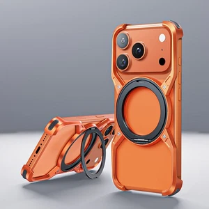 For iPhone 15/16/17 Pro/17 Pro Max Rugged Metal Case + Shockproof Ring Kickstand - Picture 1 of 15
