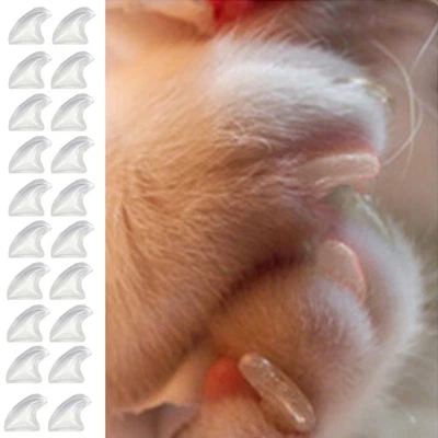 20pcs Clear Soft Nail Caps for Cat Paws Cat Nail Caps Claws Nail Covers For Cat - Image 1 of 4