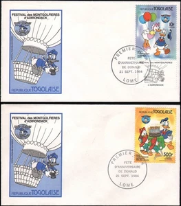 Togo #1234//1237 Used Disney, FDC, 1984 - Picture 1 of 1
