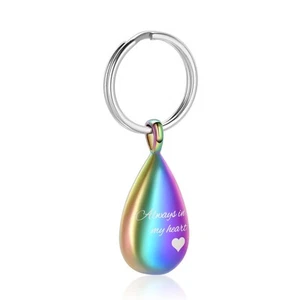 Cremation Keychain for Ashes Holder Memorial Keepsake Teardrop Locket Keychai... - Picture 1 of 6