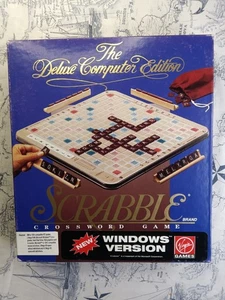 Scrabble The Deluxe Computer Edition 1990 Windows 3.1 3.5"/5.25" Floppy Big Box - Picture 1 of 4
