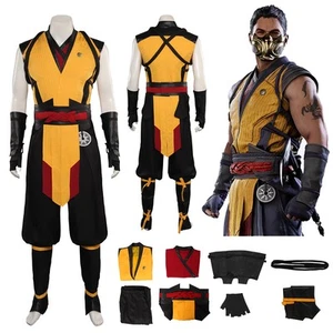 Mortal Kombat Scorpion Cosplay Costume Men's Halloween Carnival Fighting Suit - Picture 1 of 12