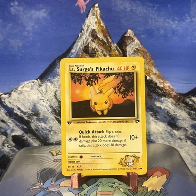 Lt. Surge's Pikachu - 84/132 Gym Challenge - 1st Edition LP ⚡️ - Image 1 of 4