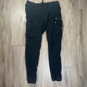 H&M Skinny Fit Cargo Joggers Black Men's Medium Tapered - Picture 1 of 7