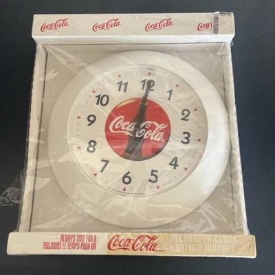 Nuevo Reloj de Pared Decorador Coca-Cola Años 90 Blanco Vintage Foto 1 de 4