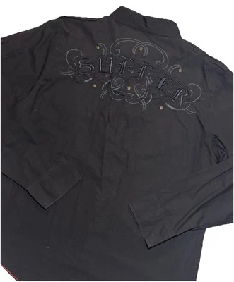 Y2K Vtg Blac Label “Suffer” Grunge Rock Western Cowboy Snap Shirt Men’s L - Image 1 of 4