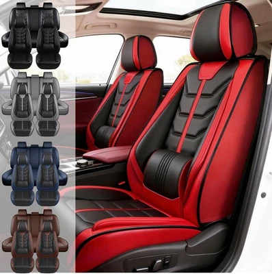 For Jeep Wrangler JK JL 4-Door 2007-2025 Leather Car 5 Seat Covers Full Set - Image 1 of 4